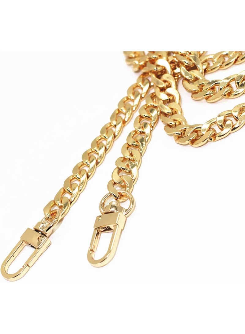 47"/120cm DIY Iron Flat Chain Strap Purse Chain Accessories Purse Straps Shoulder Cross Body Replacement Straps, with Metal Buckles (Gold) - Image 2